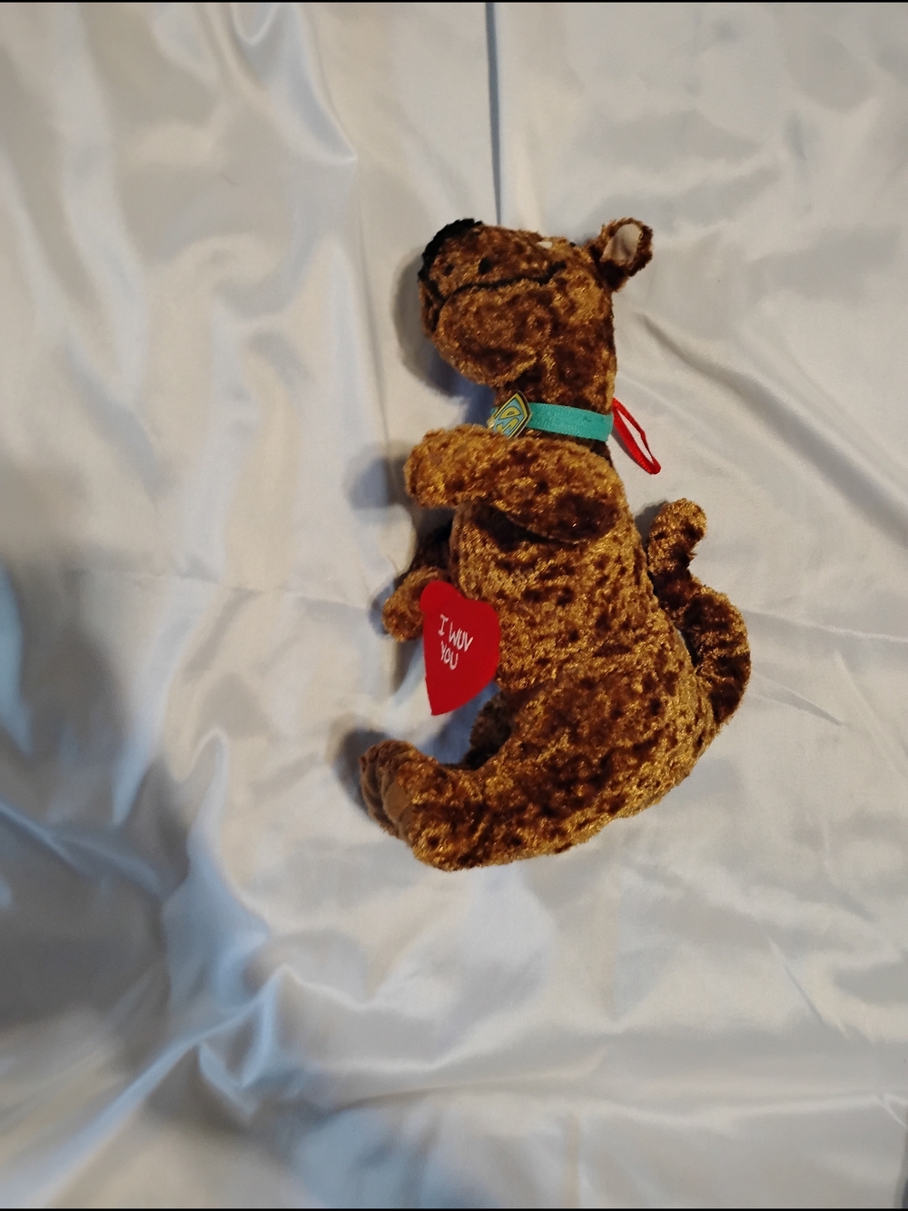 Brown Plush Dog Stuffed Animal with Heart